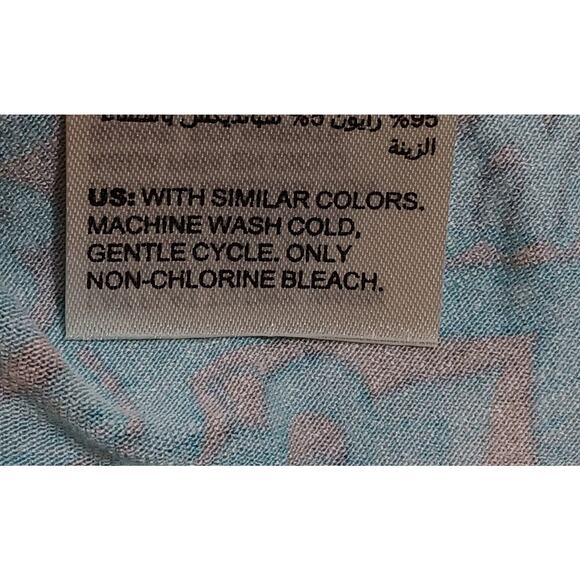Chicos Tunic Size 3 (22/24) Green Paisley 3/4 Sleeve Baroque Asymmetric Hem EUC - Picture 7 of 10
